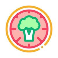 pizza brócoli icono vector contorno ilustración