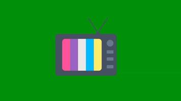 Televisión de los 90 sin señal animación de fondo de pantalla verde vintage retro video