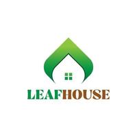 Logo Leaf House Roof vector