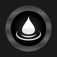 White drop of water on a black background. A vector illustration