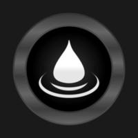 White drop of water on a black background. A vector illustration