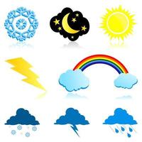 Set of icons weather. A vector illustration