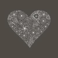 White wedding heart on a grey background. A vector illustration