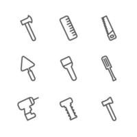 Tool outline icon vector