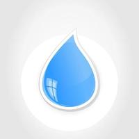 Blue drop of water on a grey background vector