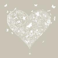 White wedding heart on a grey background. A vector illustration