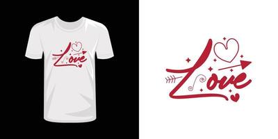 diseño de camiseta de tipografía de día de san valentín vector