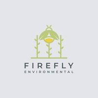Firefly And Leaf Logo Icon Design Template. vector
