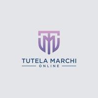 plantilla de diseño de monograma de logotipo inicial tm. logotipo moderno de estilo de forma elegante simple. vector