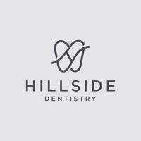 Letter H Tooth Dental Logo Design vector