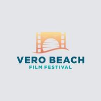 simple modern film reel sunset on the sea vector icons