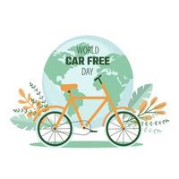 día mundial sin coche. campaña para reducir el uso de automóviles para reducir la contaminación del mundo. ilustración vectorial plana vector