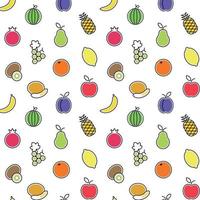 Seamless pattern with fruits. Vector repeat background for colorful summer fabric.