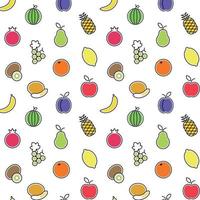 Seamless pattern with fruits. Vector repeat background for colorful summer fabric.