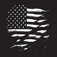 Black and white realistic abstract flag of America, country independence day, national traditions - Vector