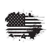 Black and white realistic abstract flag of America, country independence day, national traditions - Vector