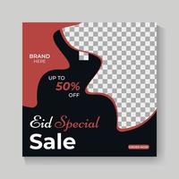 Eid special fashion sale social media post template vector