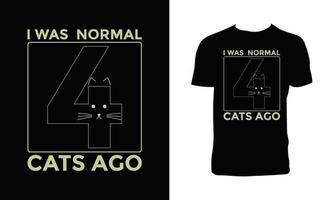 Cat Typography Vector T Design