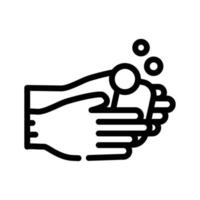 lavado de manos con ilustración de vector de icono de línea de jabón