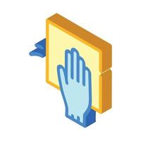 wash with napkin and glove isometric icon vector illustration