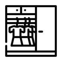 wardrobe with clothes line icon vector illustration