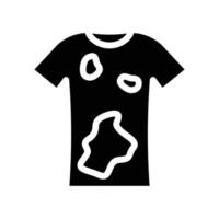 camiseta sucia ropa glifo icono vector ilustración