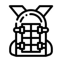 backpack with solar panel line icon vector illustration