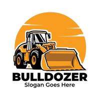 arte de vector de logotipo bulldozer premium aislado