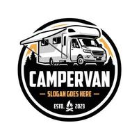 Campervan Motorhome RV Caravan Logo Vector Art