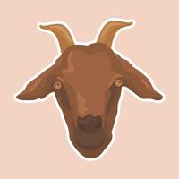 A close-up illustration of a goat's head Image of a goat with a hand drawn technique vector