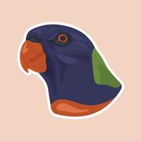 illustration of the head of a Blue Green and Orange Parrot using hand drawn technique. vector