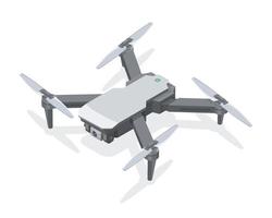 Aerial Fly Drone with Dual Camera Photo and Video RC Modern grey color WIFI Flight Parking illustration isometric isolated vector