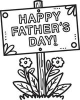 Happy Fathers Day Isolated Coloring Page for Kids vector