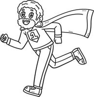 Fathers Day Dad Superhero Isolated Coloring Page vector