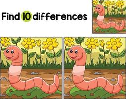 Big Worm Farm Find The Differences vector