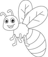 Spring Bee Isolated Coloring Page for Kids vector