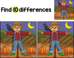 Scarecrow Farm Find The Differences vector