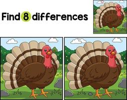 Turkey Farm Find The Differences vector