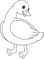 Spring Mother Duck Isolated Coloring Page for Kids vector