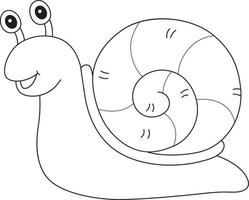 Spring Snail Isolated Coloring Page for Kids vector