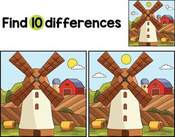 Windmill Farm Find The Differences vector