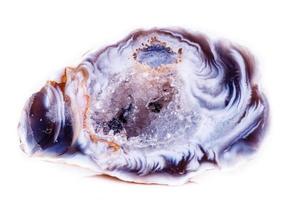 Macro mineral stone agate bud on white background photo