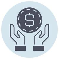 Glyph icon for money saving. vector