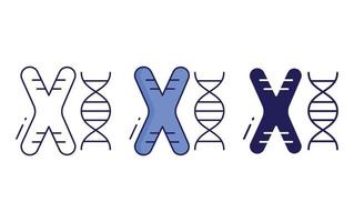 cromosoma, icono de adn vector