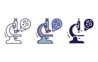 Microbiology, microscope icon vector