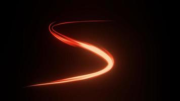 3d render of flash neon and light glowing on dark scene. Speed light moving lines. photo