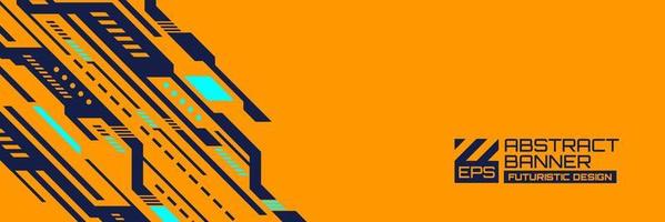 banner futurista abstracto, vector de fondo cyberpunk con adorno de formas hud, futurismo retro de tecnología moderna