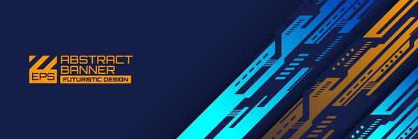 banner futurista abstracto, vector de fondo cyberpunk con adorno de formas hud, futurismo retro de tecnología moderna