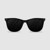 Black fashion sunglasses with dark glass on a grey background. vector illustration
