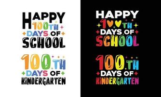 Happy 100th days of school,100th Days Of Kindergarten Shirt. vector